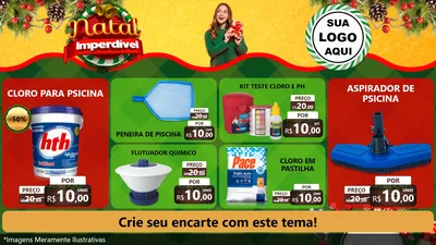 Modelo de TV para TV Horizontal com o tema Natal Imperdível para Produtos para Piscina