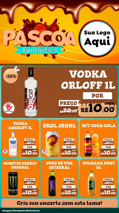 Modelo de Rede Social para Stories com o tema Páscoa Fantástica para Distribuidora de bebidas
