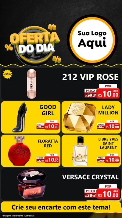 Modelo de TV para TV Vertical com o tema Oferta Do Dia para Perfumes