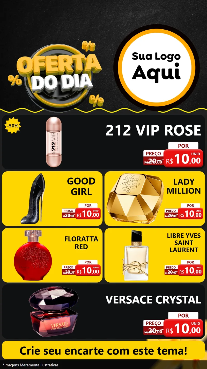 Modelo de TV para TV Vertical com o tema Oferta Do Dia para Perfumes