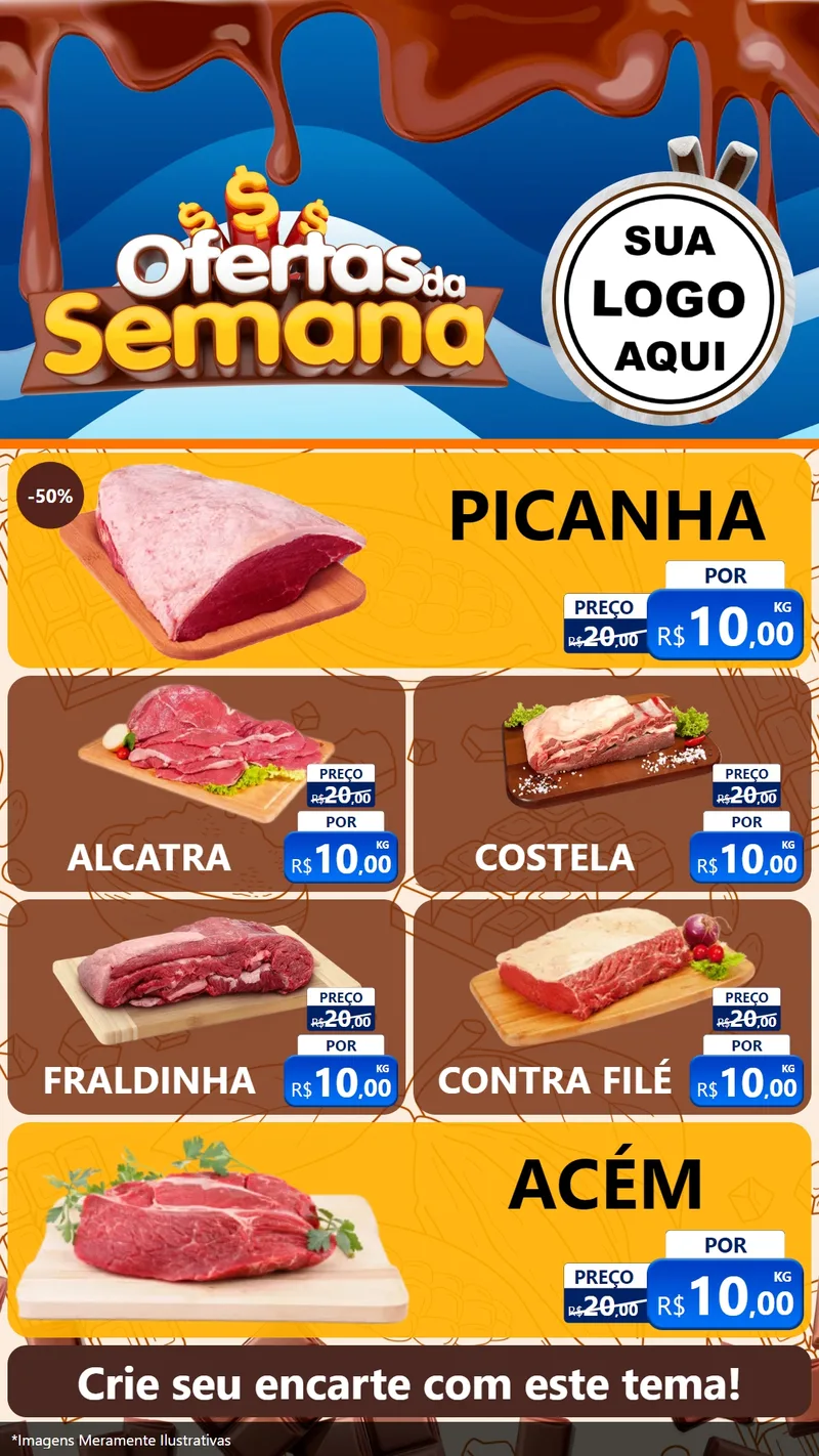 Modelo de TV para TV Vertical com o tema Ofertas da Semana - Páscoa para Açougue