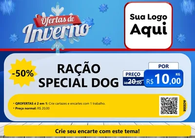 Modelo de Cartaz para Cartaz A4 Horizontal com o tema Ofertas de Inverno para Pet Shop