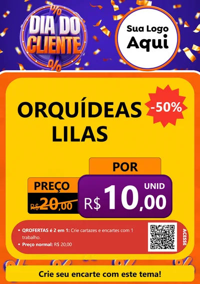 Modelo de Cartaz para Cartaz A4 Vertical com o tema Dia do Cliente para Floricultura e jardim