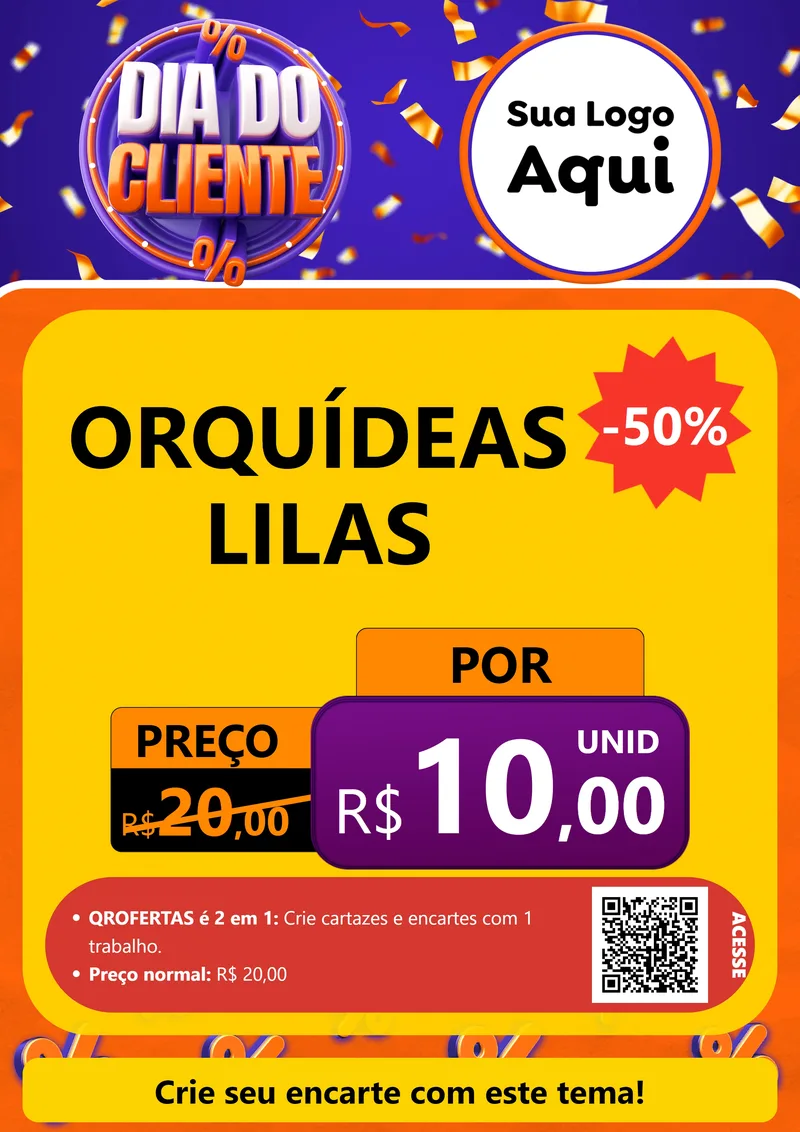 Modelo de Cartaz para Cartaz A4 Vertical com o tema Dia do Cliente para Floricultura e jardim