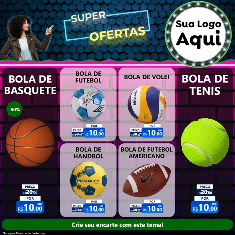 Modelo de Rede Social para Feed Facebook com o tema Super Ofertas para Artigos Esportivos