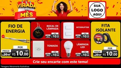 Modelo de TV para TV Horizontal com o tema Virada de Mês para Materiais Elétricos