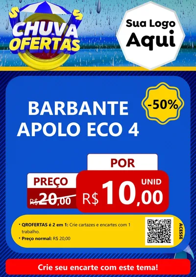 Modelo de Cartaz para Cartaz A4 Vertical com o tema Chuva de Ofertas para Armarinho e Aviamentos