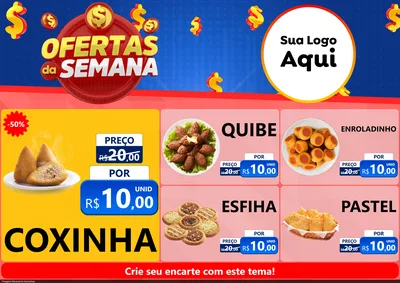 Modelo de Encarte para Encarte A4 Horizontal com o tema Ofertas Da Semana para Salgadaria