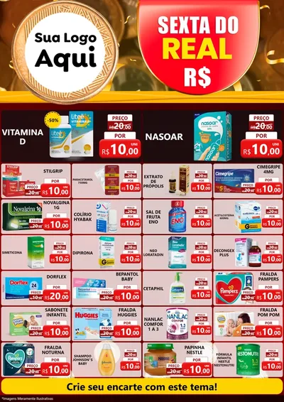 Modelo de Encarte para Encarte A4 Vertical com o tema Sexta do Real para Farmácia