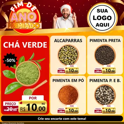 Modelo de Rede Social para Feed Facebook com o tema Fim de Ano Premiado para Produtos Naturais