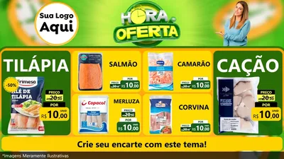 Modelo de TV para TV Horizontal com o tema Hora da Oferta para Peixaria