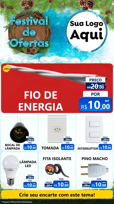 Modelo de Rede Social para Stories com o tema Festival de Ofertas - Inverno para Materiais Elétricos