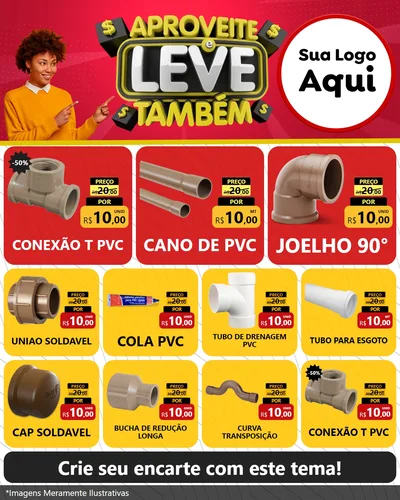Modelo de Rede Social para Feed Instagram com o tema Aproveite e Leve Também para Tubos e conexões
