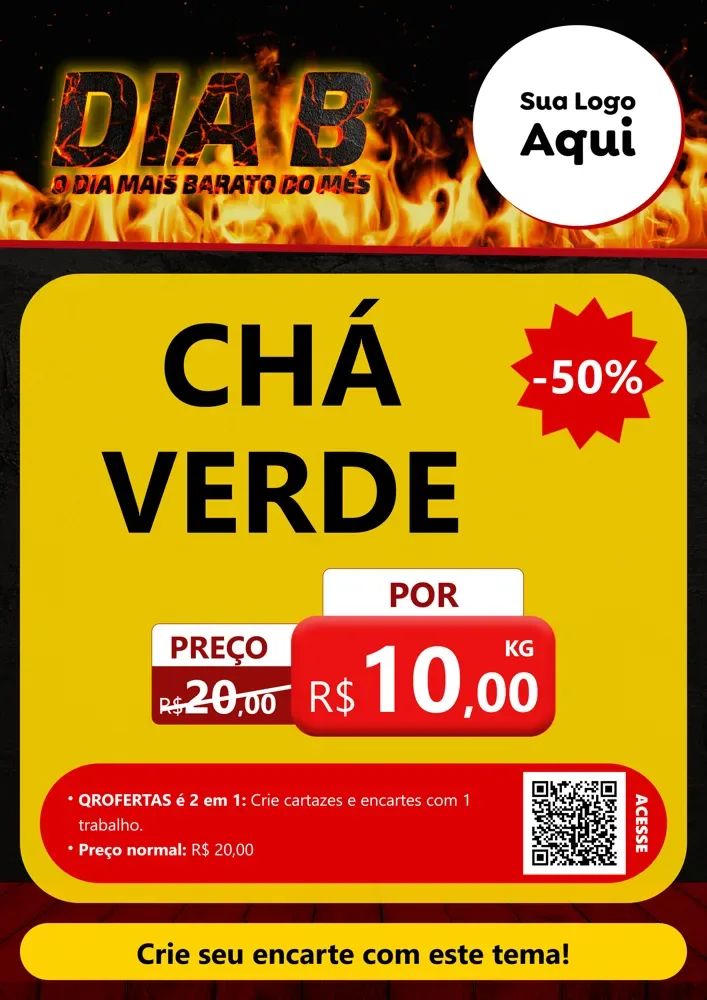 Modelo de Cartaz para Cartaz A4 Vertical com o tema Dia B para Produtos Naturais