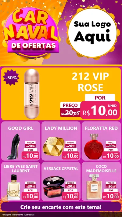 Modelo de Rede Social para Stories com o tema Carnaval de Ofertas para Perfumes
