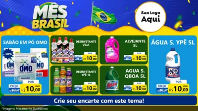 Modelo de TV para TV Horizontal com o tema Mês do Brasil para Produtos de Limpeza