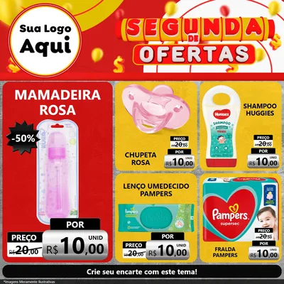 Modelo de Rede Social para Feed Facebook com o tema Segunda de Ofertas para Bebês