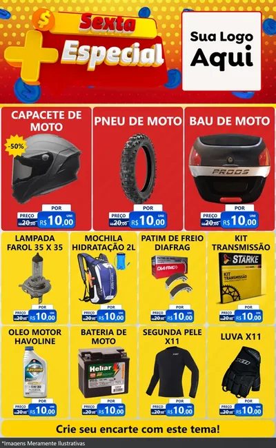 Modelo de Encarte para Encarte Grande com o tema Sexta Mais Especial para Moto peças