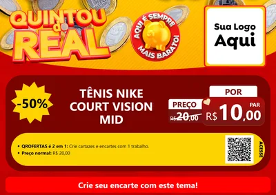 Modelo de Cartaz para Cartaz A4 Horizontal com o tema Quintou do Real para Calçados