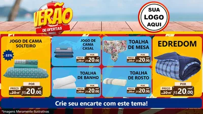 Modelo de TV para TV Horizontal com o tema Verão de Ofertas para Cama, Mesa e Banho
