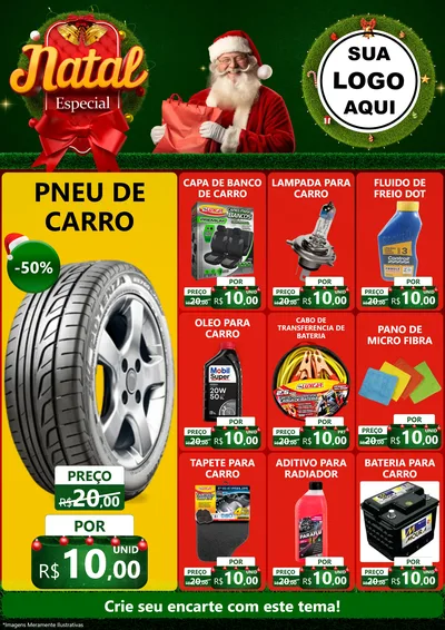 Modelo de Encarte para Encarte A4 Vertical com o tema Natal Especial para Auto peças
