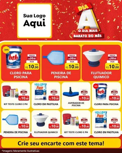 Modelo de Rede Social para Feed Instagram com o tema Dia A o Dia Mais Barato do Mês para Produtos para Piscina