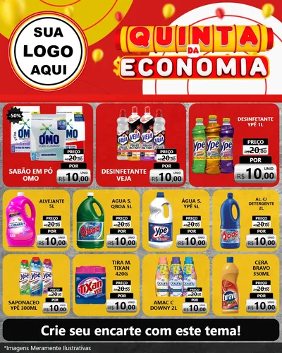 Modelo de Rede Social para Feed Instagram com o tema Quinta da Economia para Produtos de Limpeza