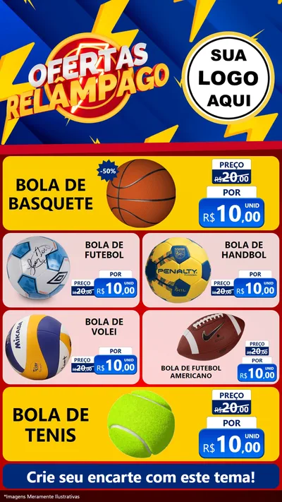 Modelo de TV para TV Vertical com o tema Ofertas Relâmpago para Artigos Esportivos