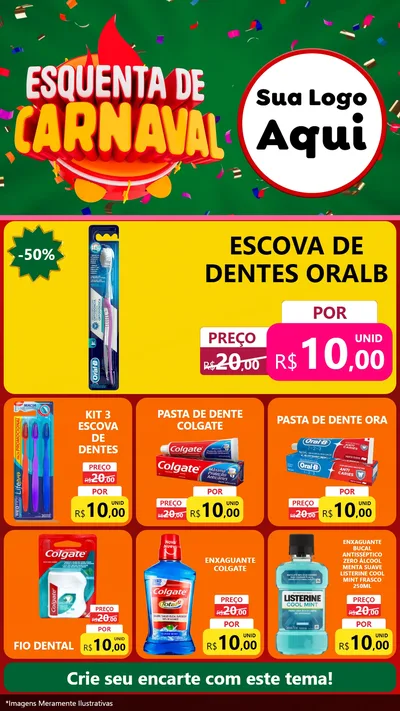 Modelo de Rede Social para Stories com o tema Esquenta de Carnaval para Higiene Pessoal