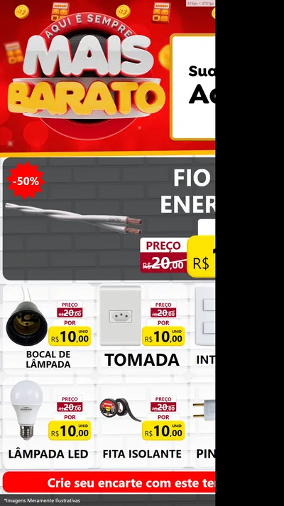 Modelo de Rede Social para Stories com o tema Mais Barato para Materiais Elétricos