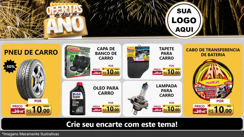 Modelo de TV para TV Horizontal com o tema Ofertas de Fim de Ano para Auto peças