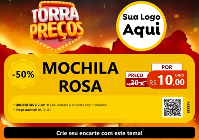Modelo de Cartaz para Cartaz A4 Horizontal com o tema Torra Preços para Papelaria
