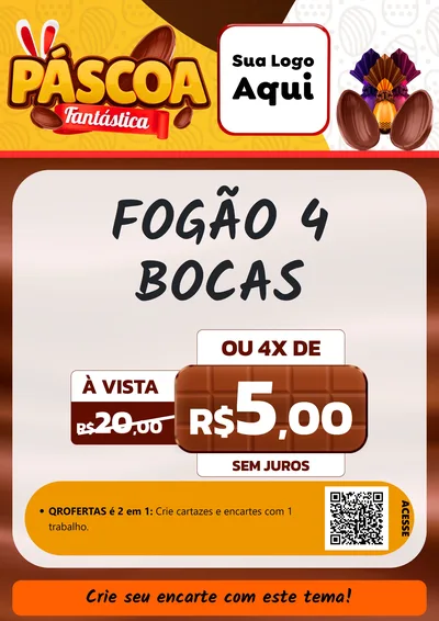 Modelo de Cartaz para Cartaz A4 Vertical com o tema Páscoa Fantástica para Móveis e Eletro