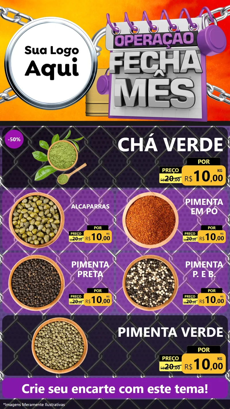Modelo de TV para TV Vertical com o tema Operação Fecha Mês para Produtos Naturais