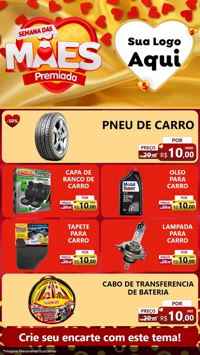 Modelo de TV para TV Vertical com o tema Semana das Mães Premiada para Auto peças