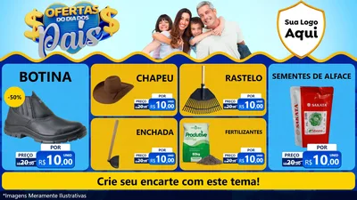Modelo de TV para TV Horizontal com o tema Ofertas do Dia dos Pais para Agropecuária