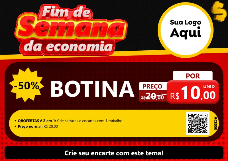Modelo de Cartaz para Cartaz A4 Horizontal com o tema Fim de Semana da Economia para Agropecuária