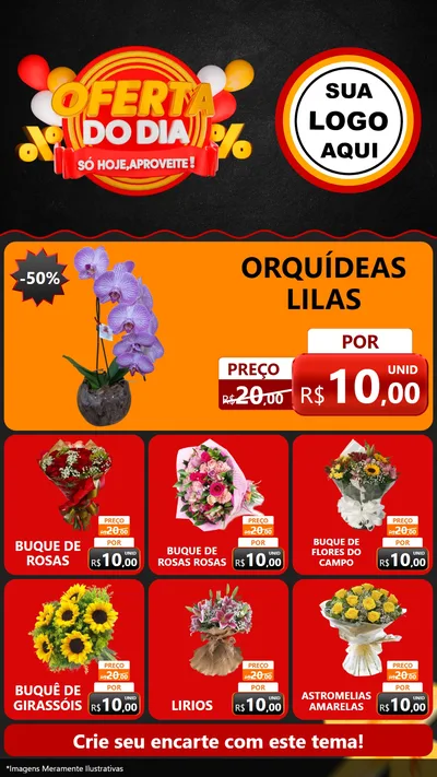 Modelo de Rede Social para Stories com o tema Oferta do Dia - Só hoje, Aproveite! para Floricultura e jardim