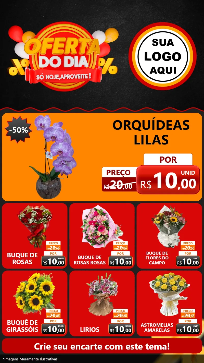 Modelo de Rede Social para Stories com o tema Oferta do Dia - Só hoje, Aproveite! para Floricultura e jardim