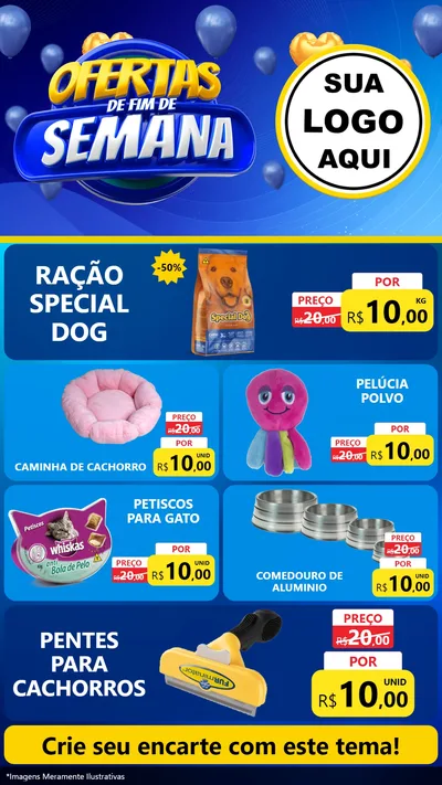 Modelo de TV para TV Vertical com o tema Ofertas de Fim de Semana para Pet Shop