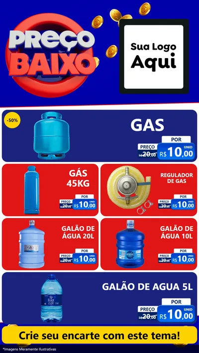 Modelo de TV para TV Vertical com o tema Preço Baixo para Água e gás