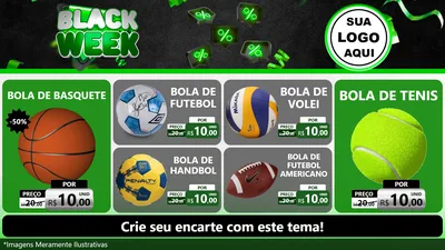 Modelo de TV para TV Horizontal com o tema Black Week para Artigos Esportivos