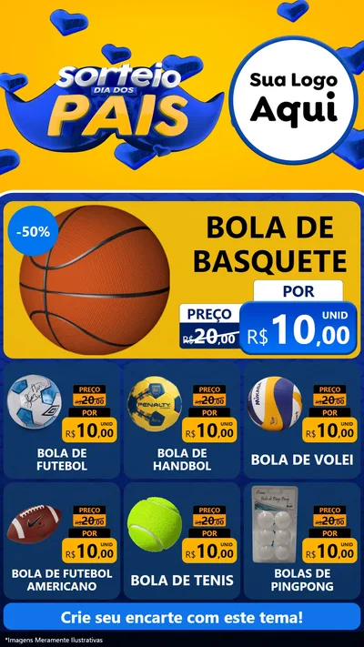 Modelo de Rede Social para Stories com o tema Sorteio Dia dos Pais para Artigos Esportivos