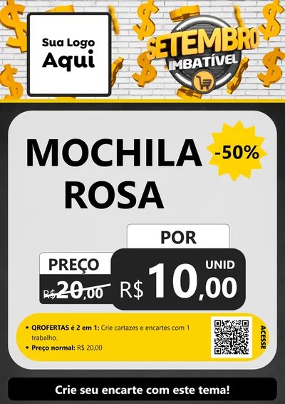 Modelo de Cartaz para Cartaz A4 Vertical com o tema Setembro Imbatível para Papelaria