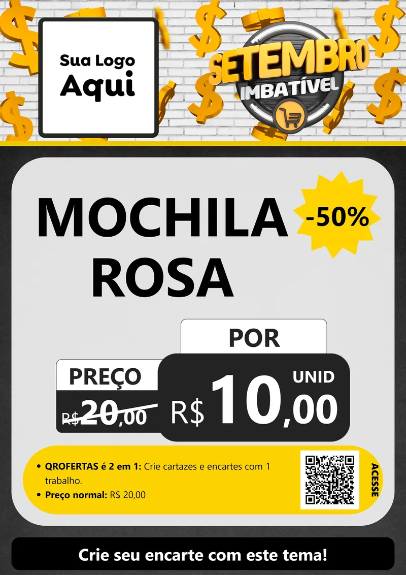 Modelo de Cartaz para Cartaz A4 Vertical com o tema Setembro Imbatível para Papelaria
