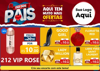 Modelo de Encarte para Encarte A4 Horizontal com o tema Dia dos Pais para Perfumes