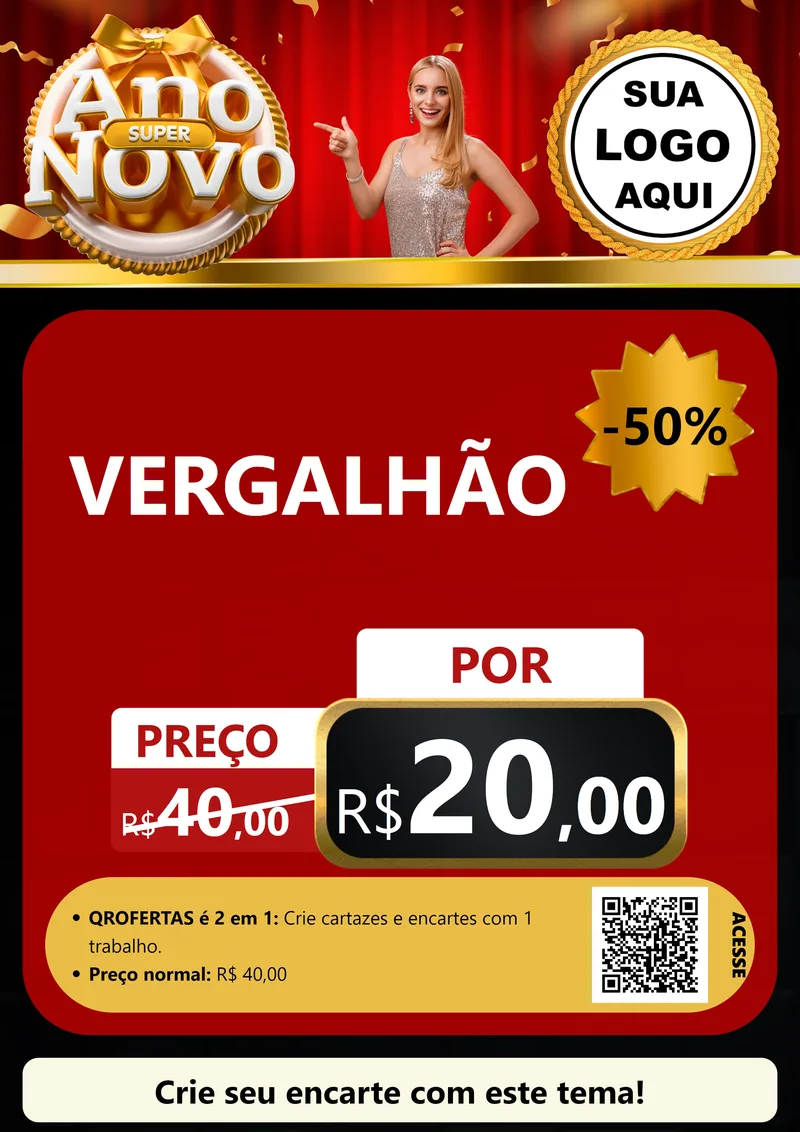 Modelo de Cartaz para Cartaz A4 Vertical com o tema Super Ano Novo para Ferragens