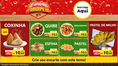 Modelo de TV para TV Horizontal com o tema Semana Farroupilha para Salgadaria