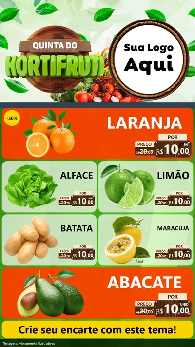 Modelo de TV para TV Vertical com o tema Quinta do Hortifruti para Hortifrúti