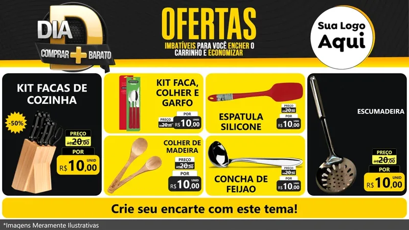 Modelo de TV para TV Horizontal com o tema Dia D Mais Economia para Utilidades Domésticas